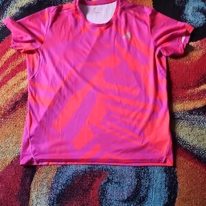 Adidas Pink and Orange Checkered Tee